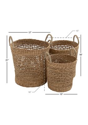 Coastal Dried Plant Storage Basket - Set of 3