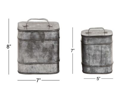 Farmhouse Metal Canisters - Set of 2