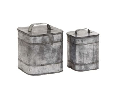 Farmhouse Metal Canisters - Set of 2