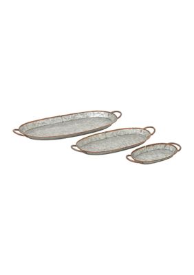 Farmhouse Metal Tray - Set of 3