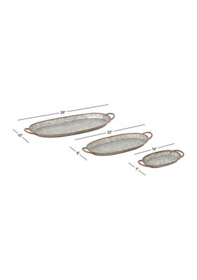 Farmhouse Metal Tray - Set of 3