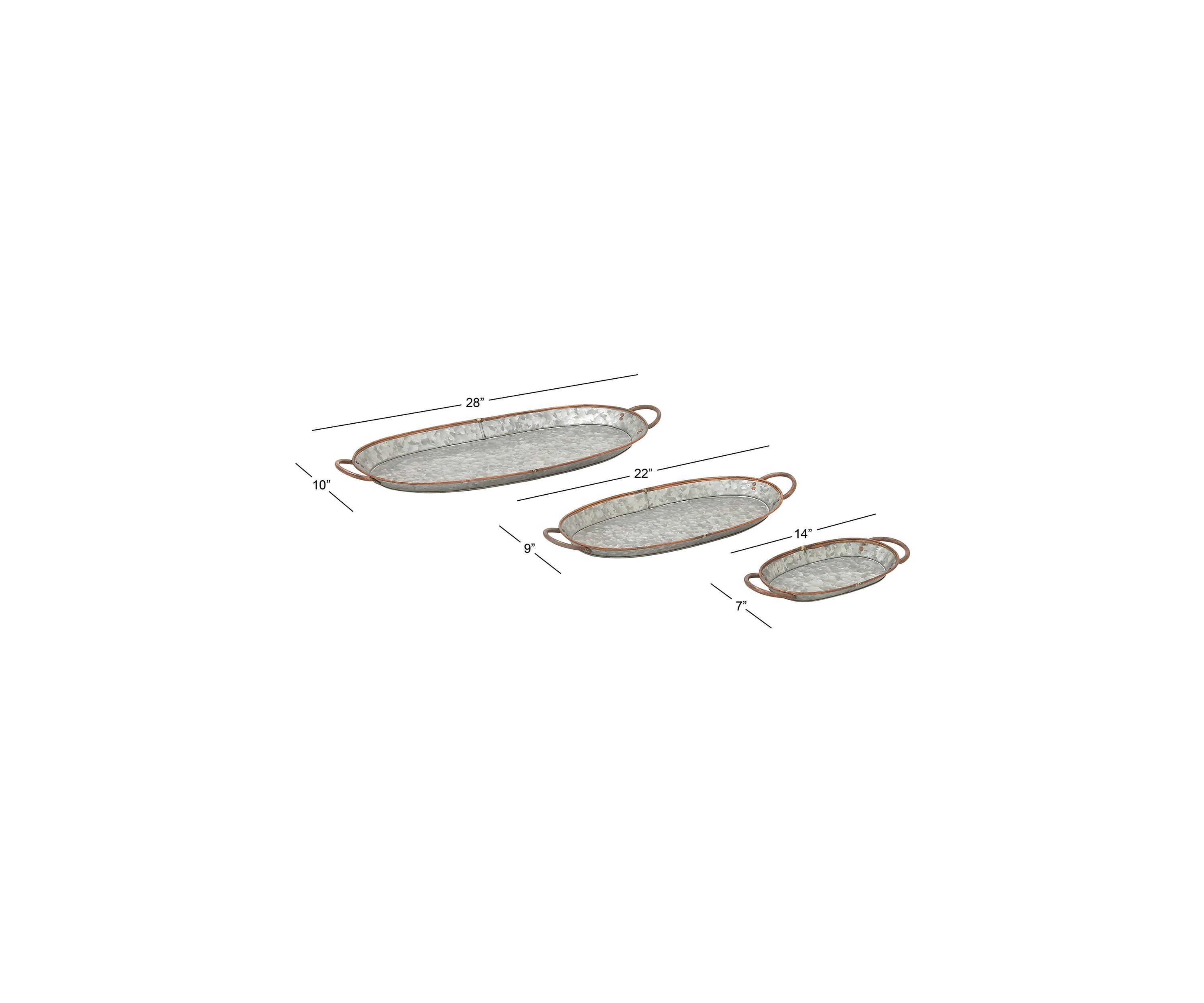 Farmhouse Metal Tray - Set of 3
