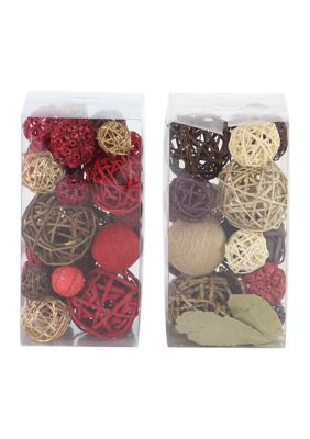 Traditional Dried Plant Orbs & Vase Filler - Set of 2