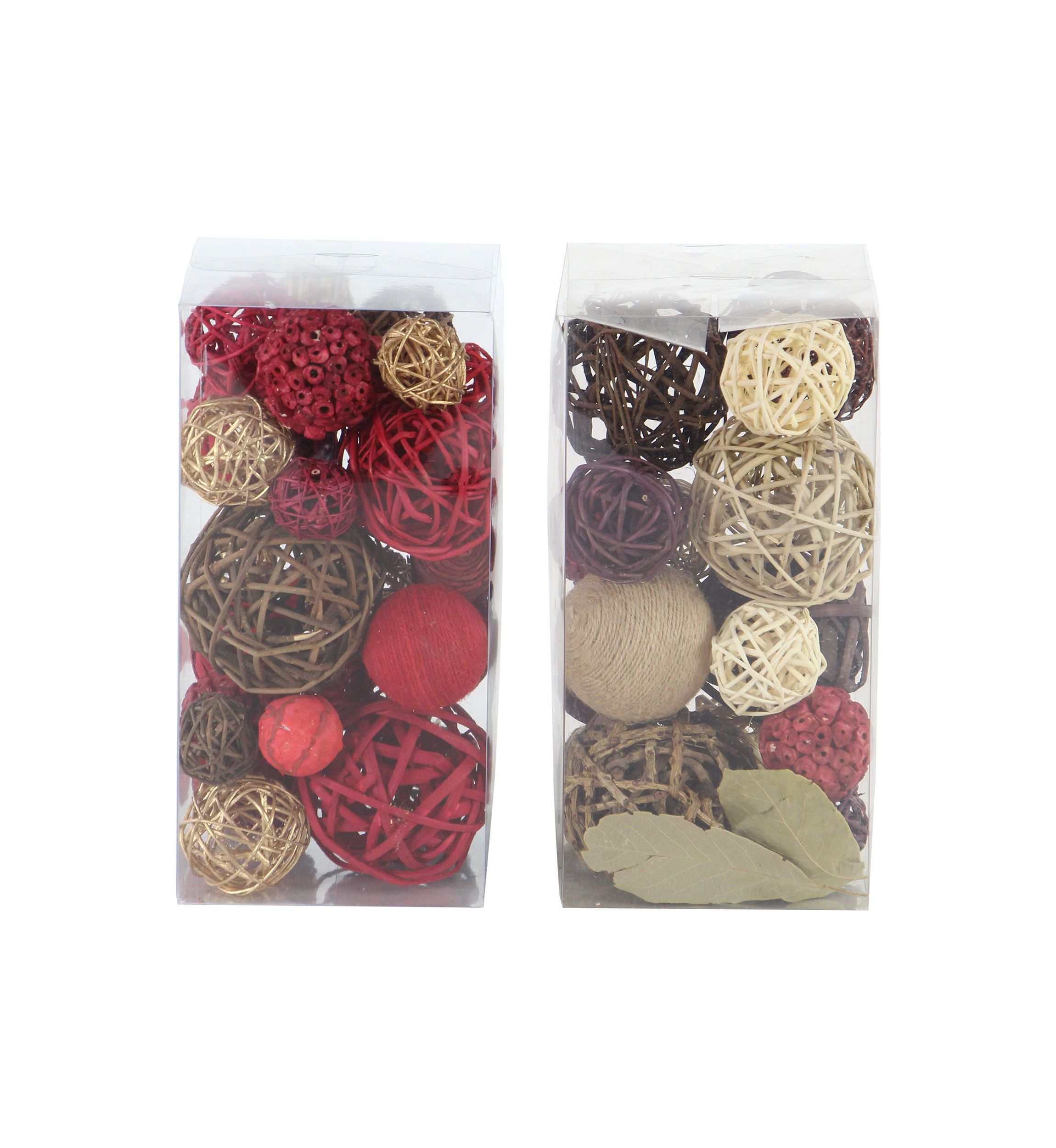 Traditional Dried Plant Orbs & Vase Filler - Set of 2