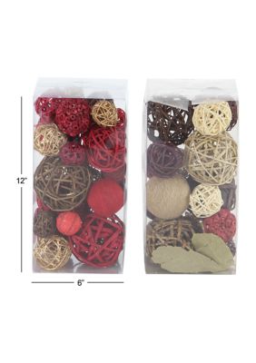 Traditional Dried Plant Orbs & Vase Filler - Set of 2