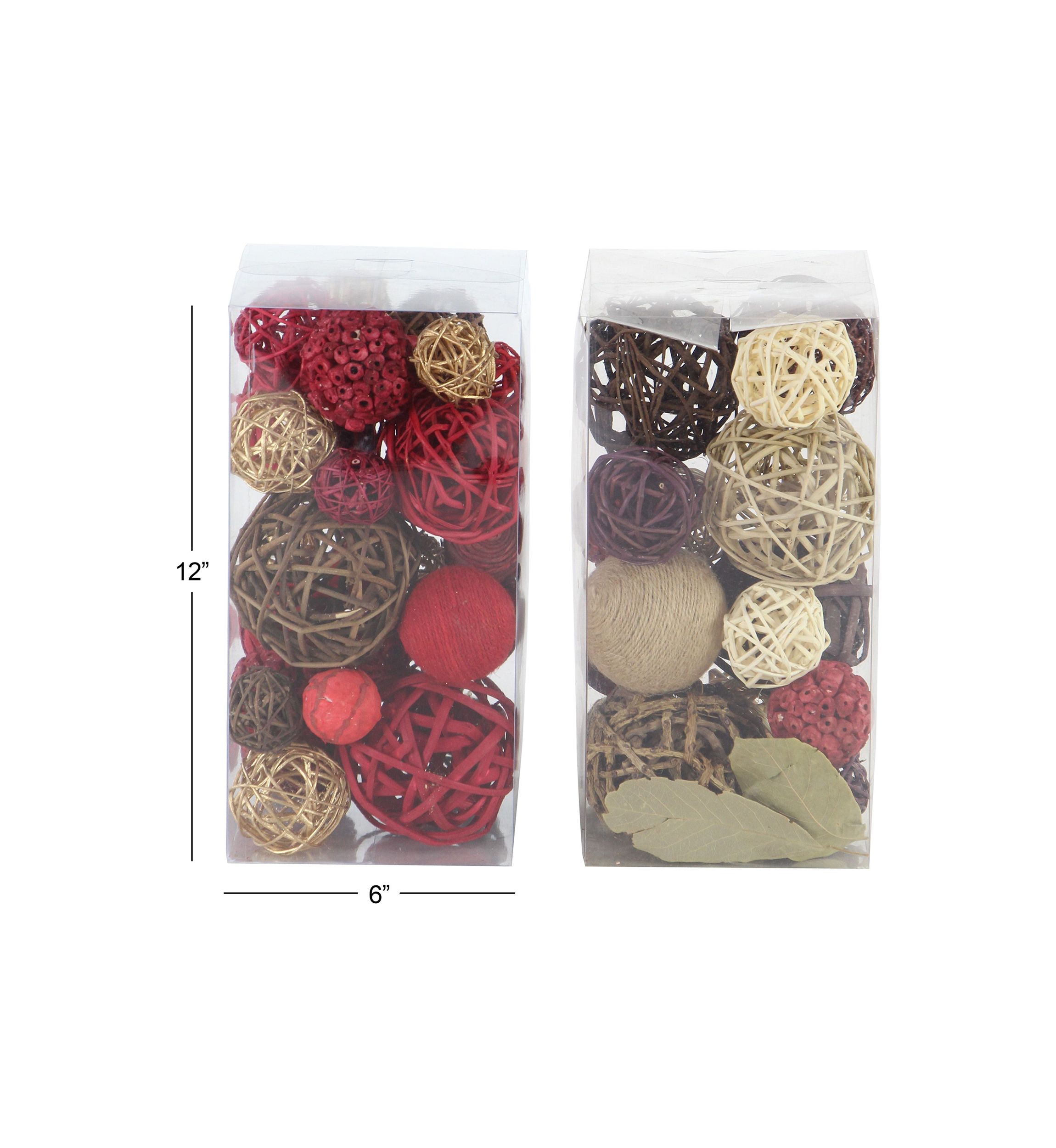 Traditional Dried Plant Orbs & Vase Filler - Set of 2