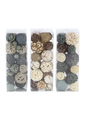 Coastal Dried Plant Orbs & Vase Filler - Set of 3