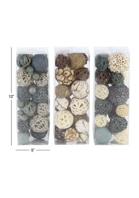 Coastal Dried Plant Orbs & Vase Filler - Set of 3