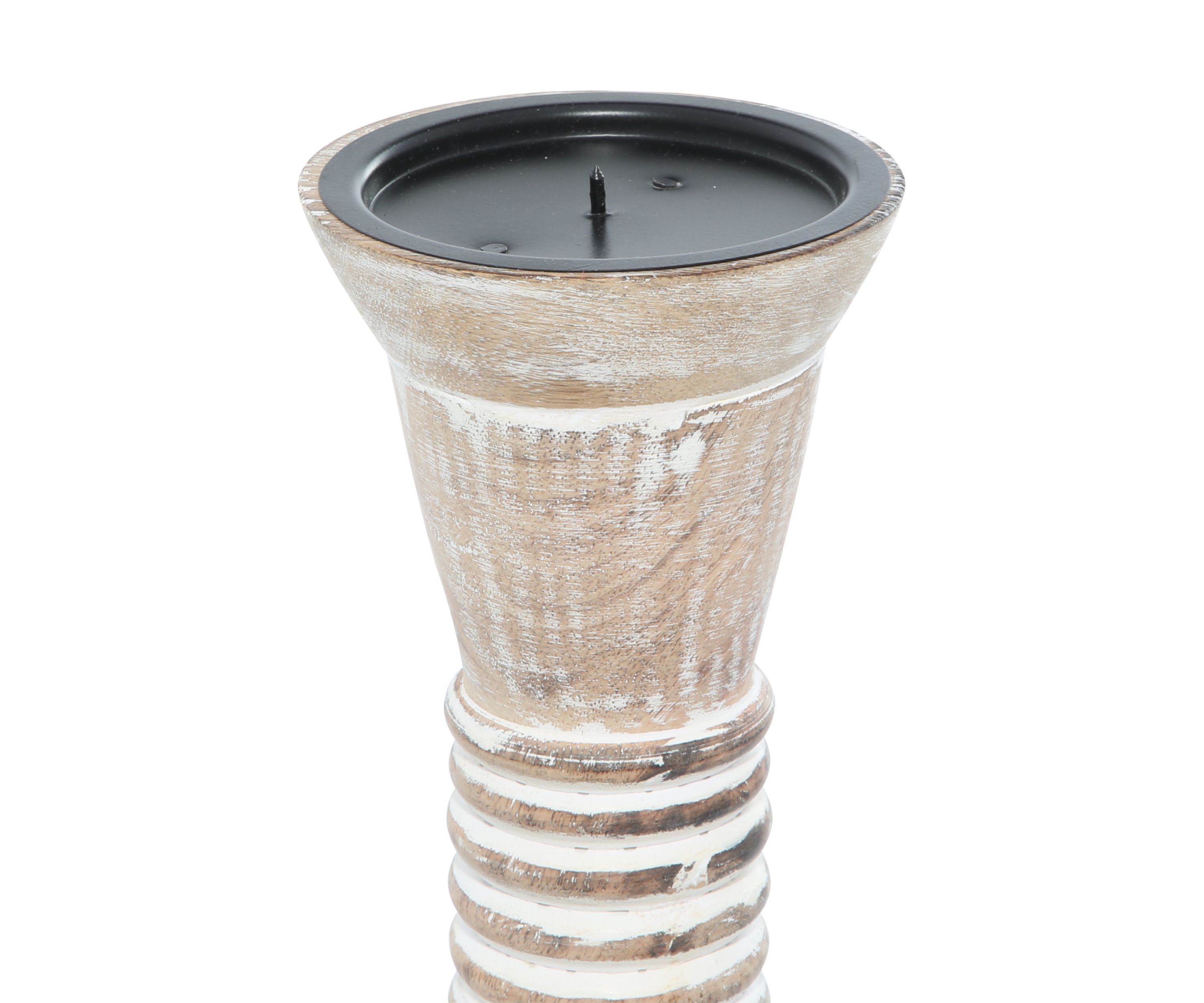 Traditional Wood Candle Holder - Set of 3