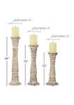 Wood Traditional Candle Holder  Set of 3