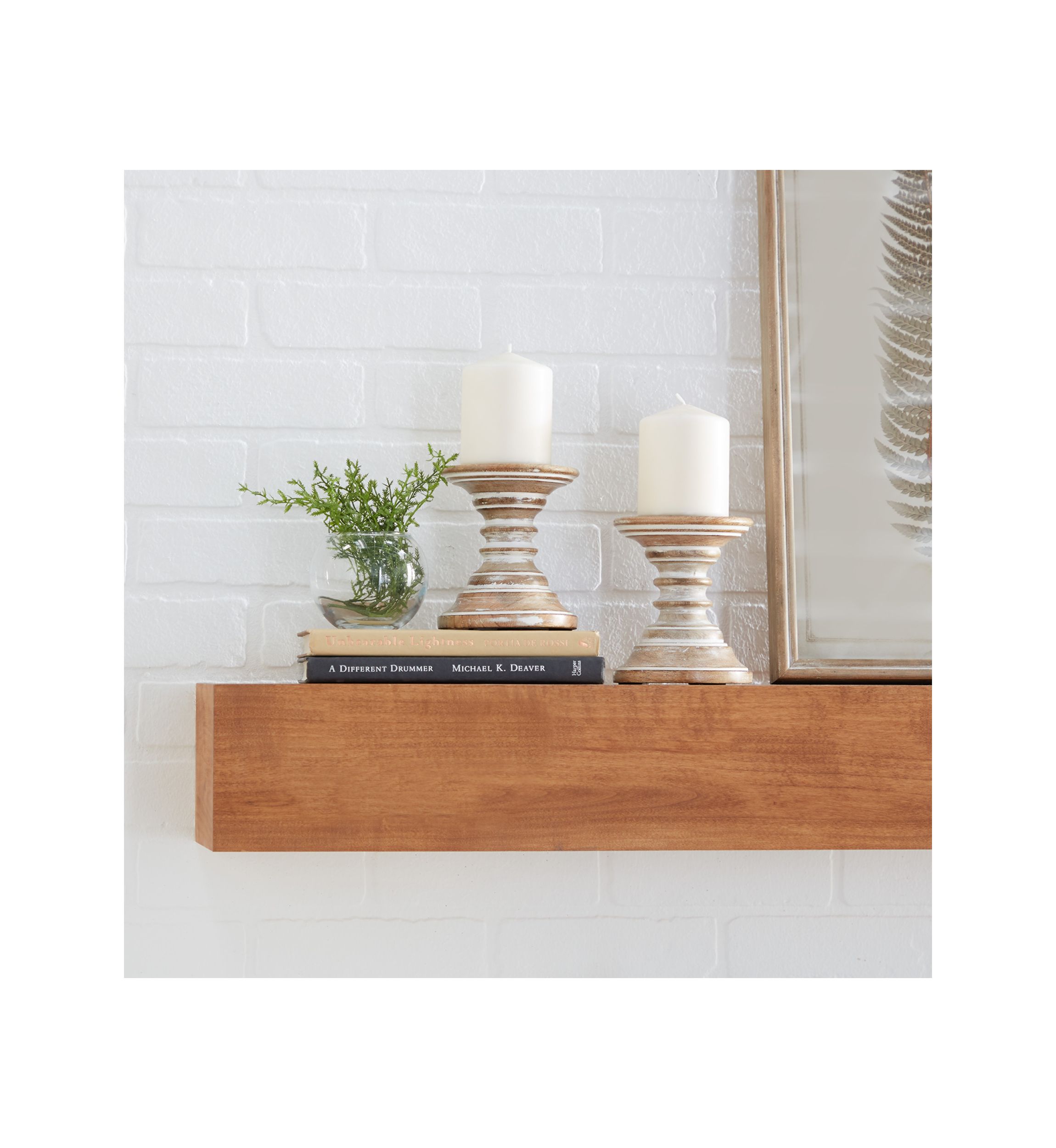 Traditional Mango Wood Candle Holder - Set of 2