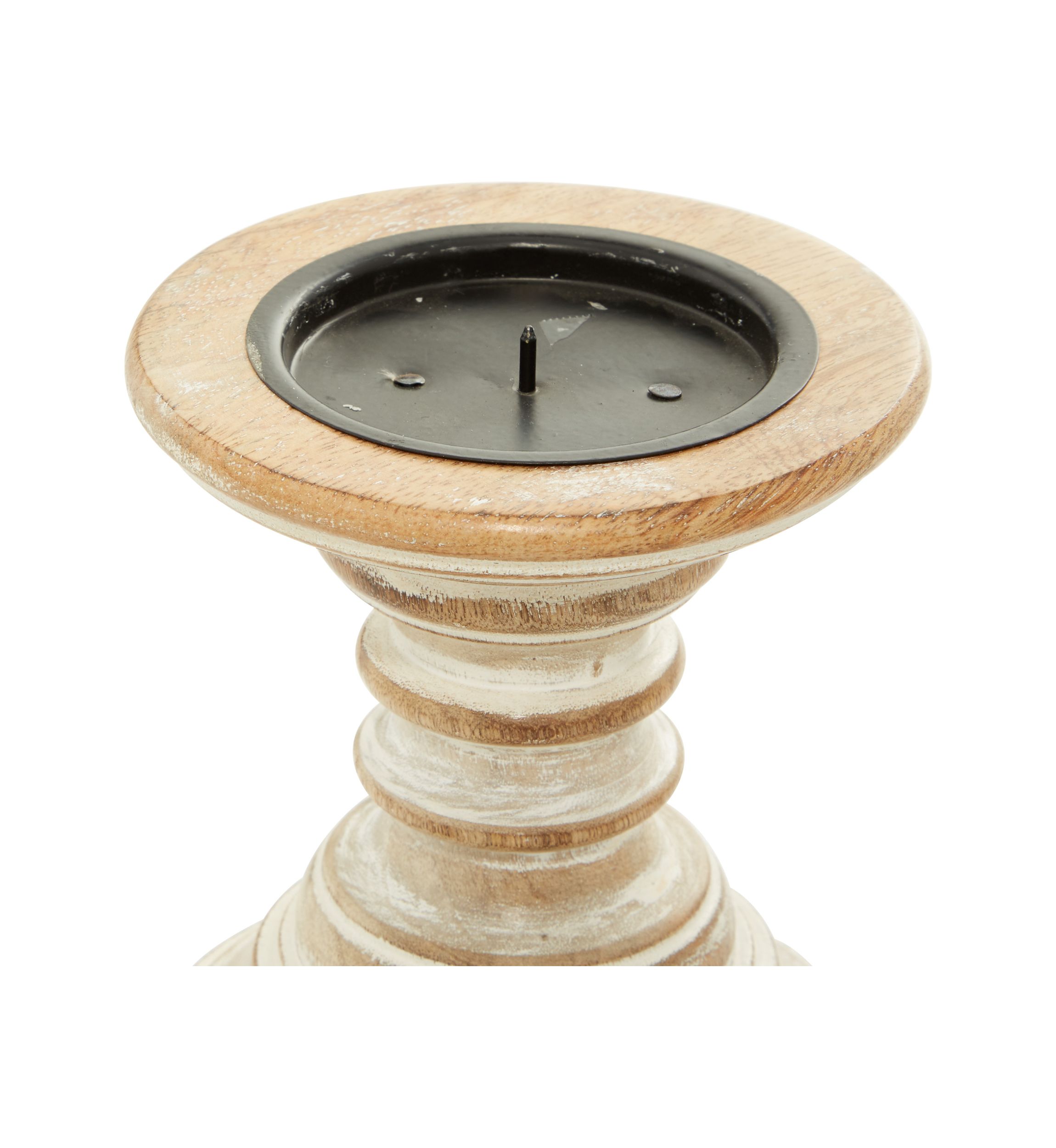 Traditional Mango Wood Candle Holder - Set of 2
