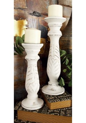 Traditional Mango Wood Candle Holder - Set of 3