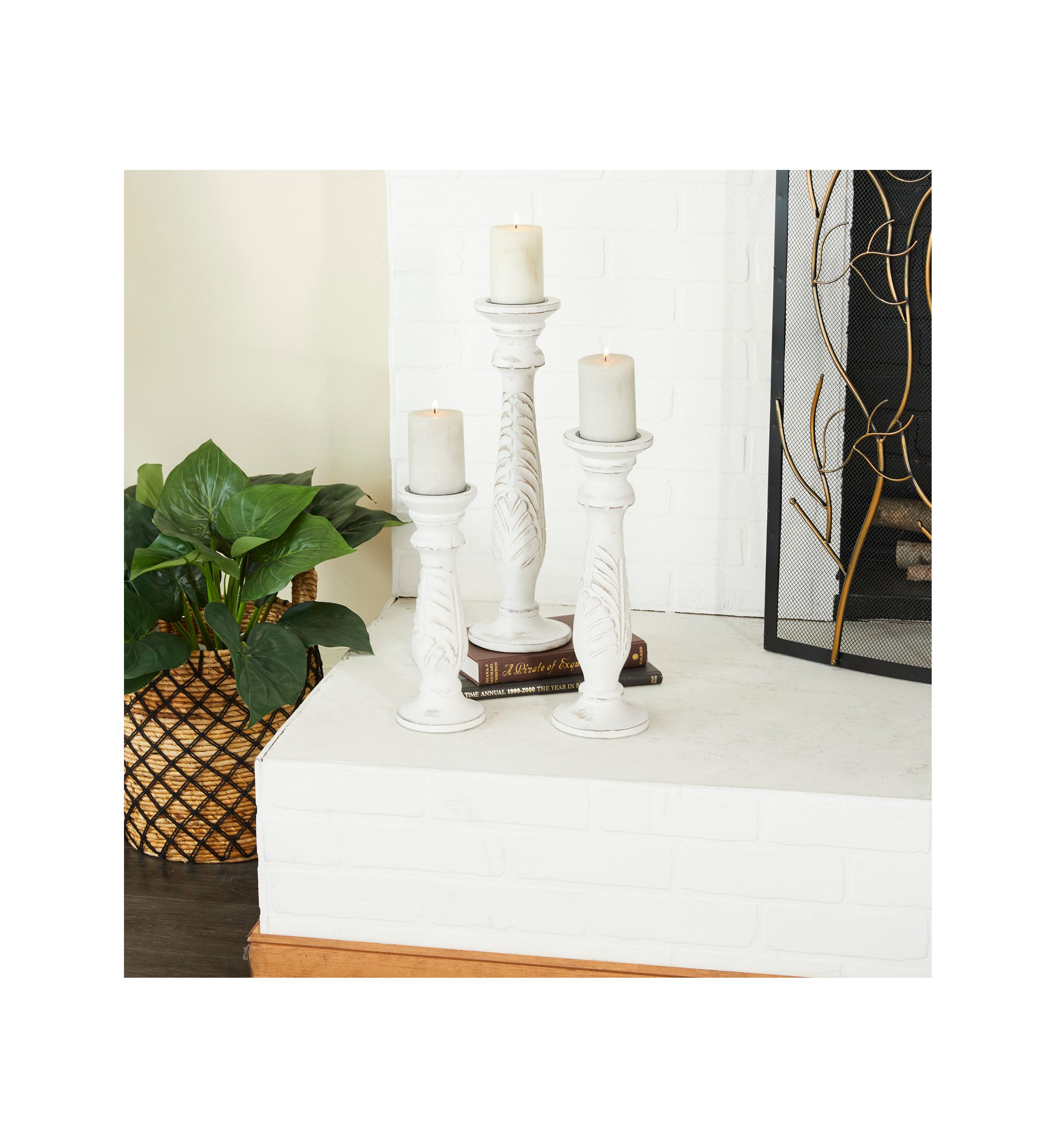Traditional Mango Wood Candle Holder - Set of 3