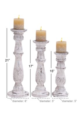 Traditional Mango Wood Candle Holder - Set of 3