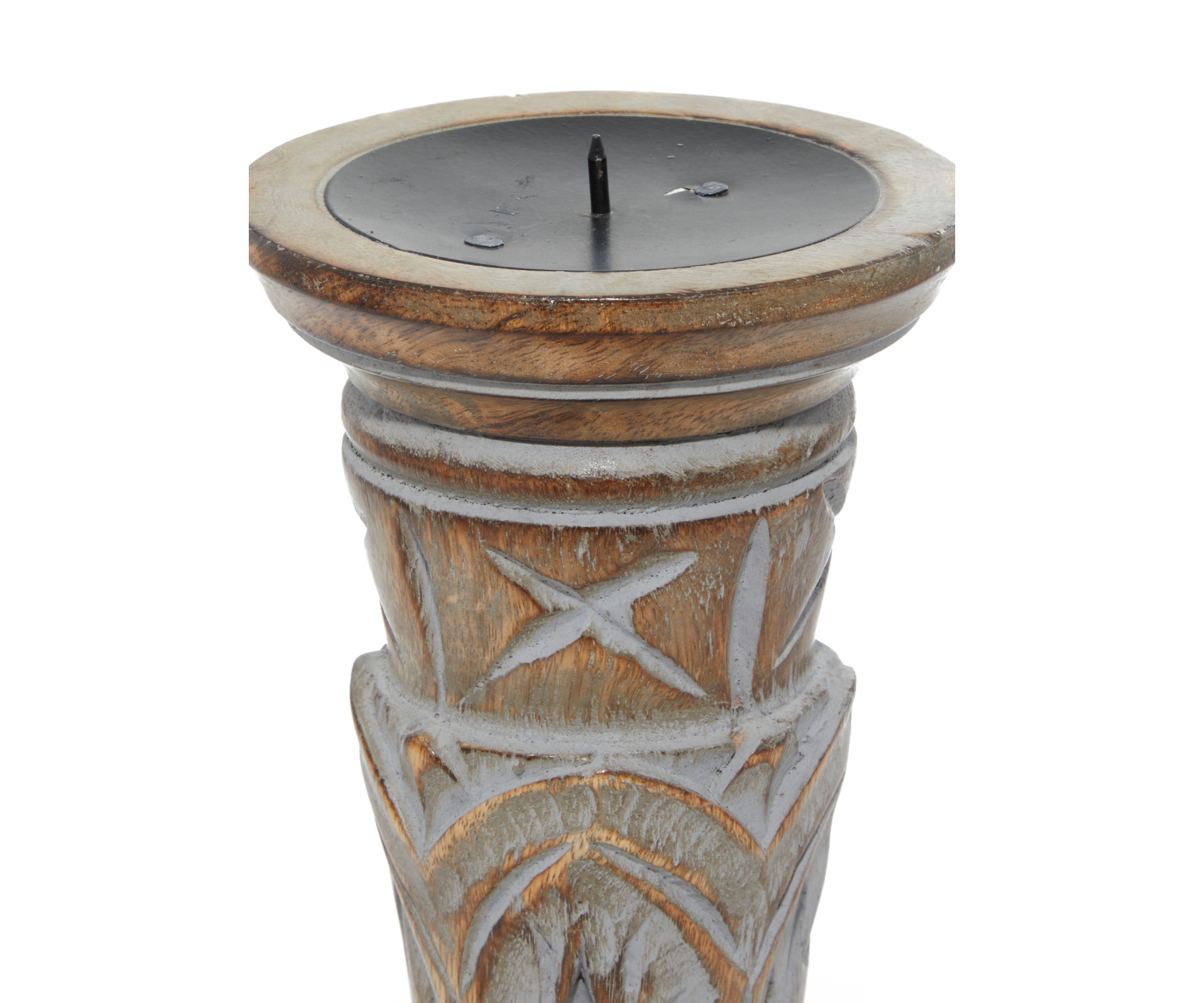 Traditional Mango Wood Candle Holder - Set of 3