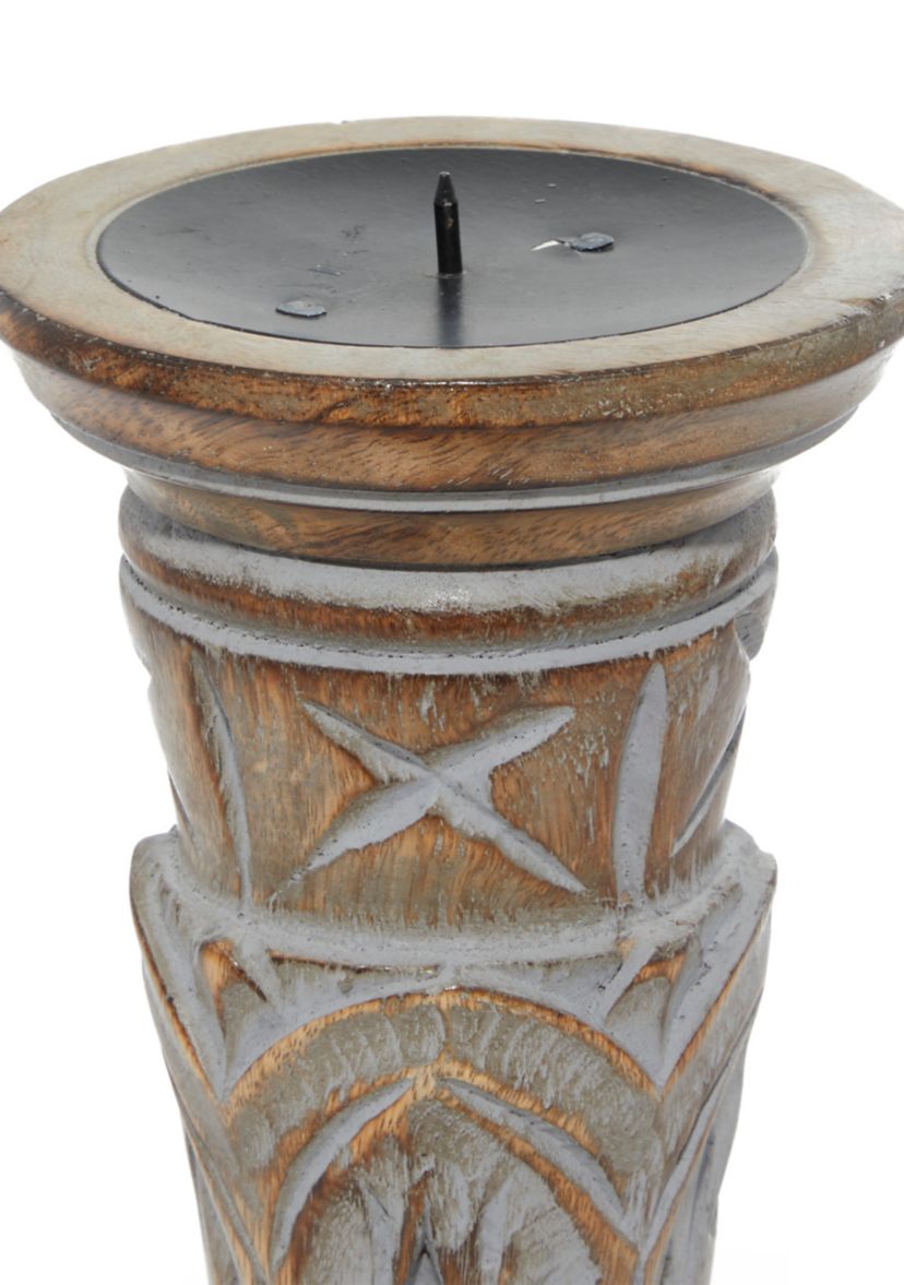 Traditional Mango Wood Candle Holder - Set of 3