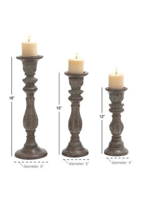 Traditional Mango Wood Candle Holder - Set of 3