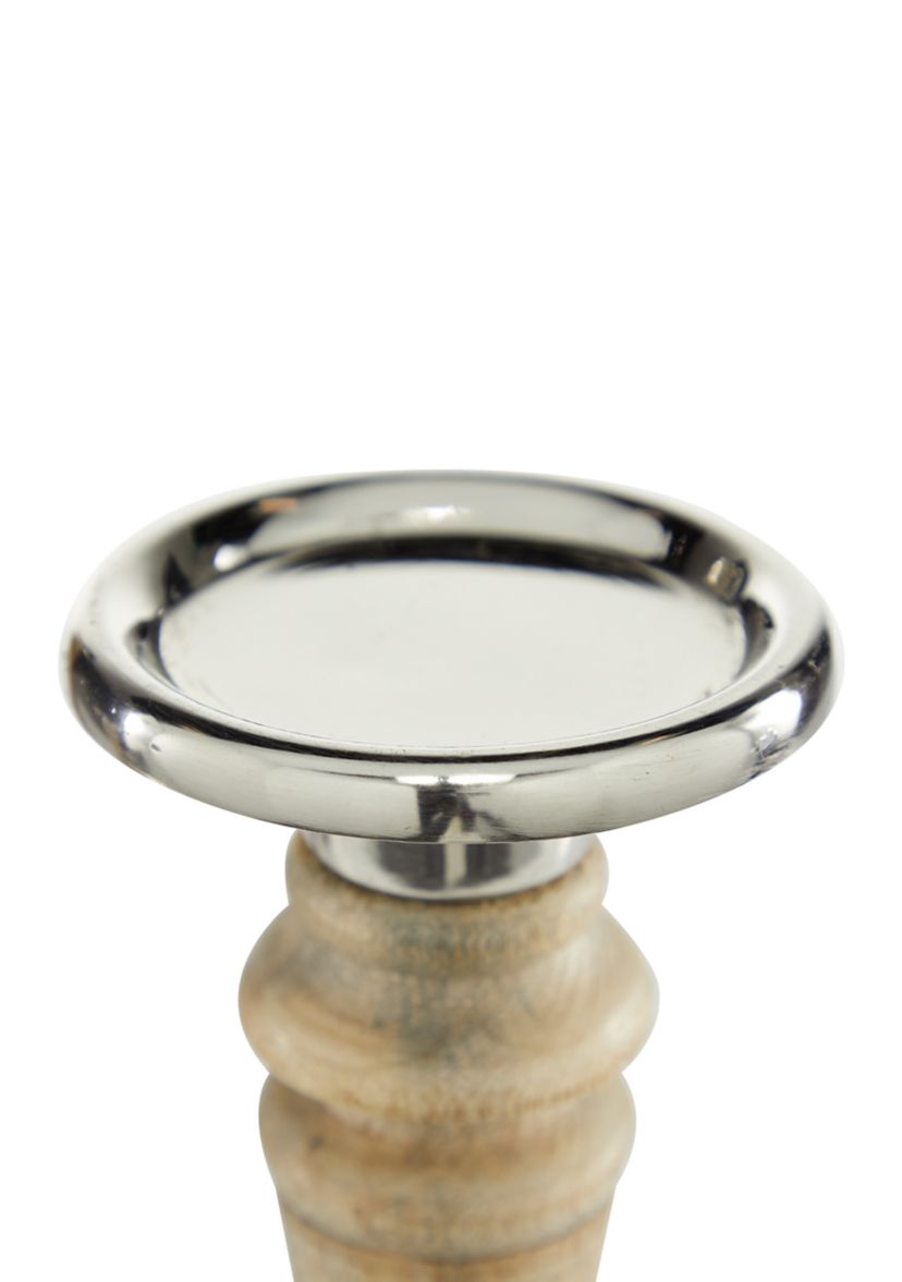 Traditional Mango Wood Candle Holder - Set of 3