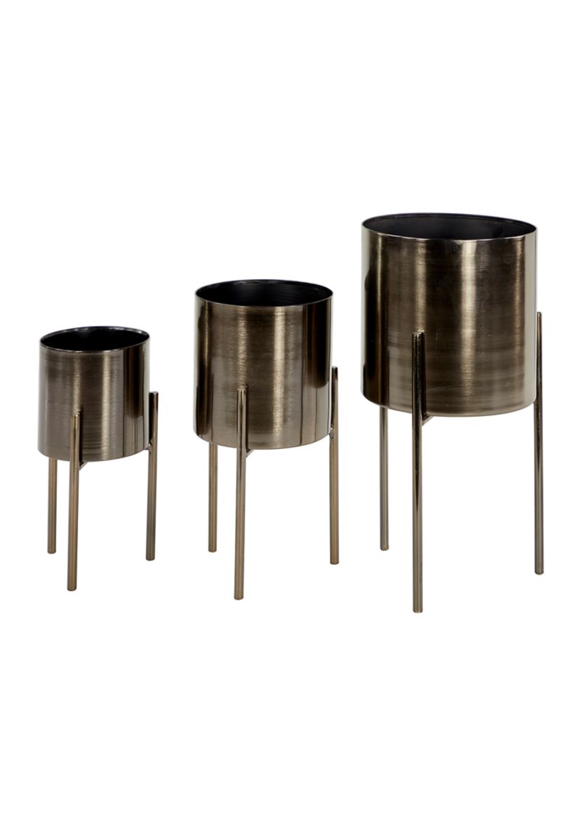 Contemporary Metal Planter - Set of 3