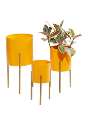 Contemporary Metal Planter - Set of 3