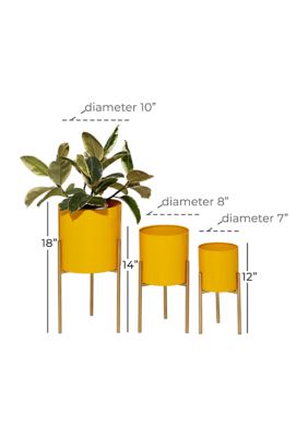Contemporary Metal Planter - Set of 3