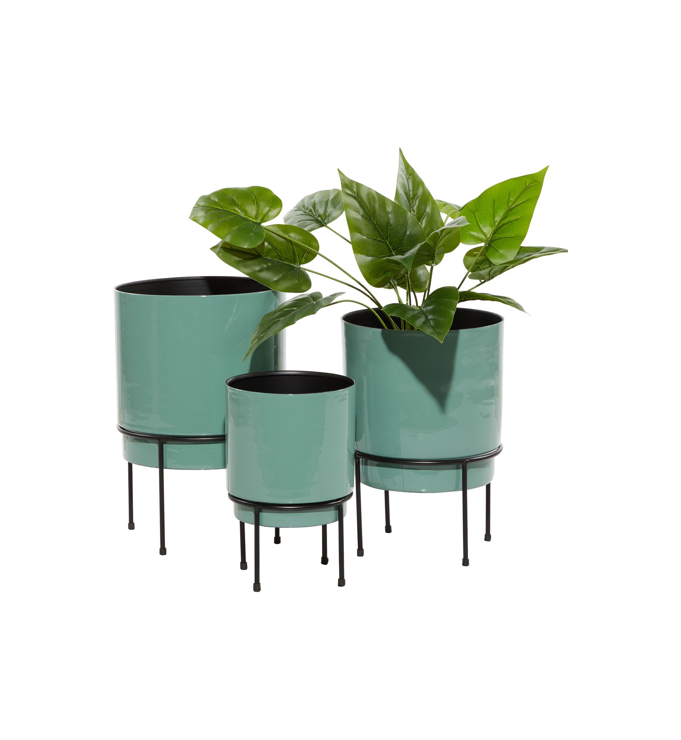 Contemporary Metal Planter - Set of 3