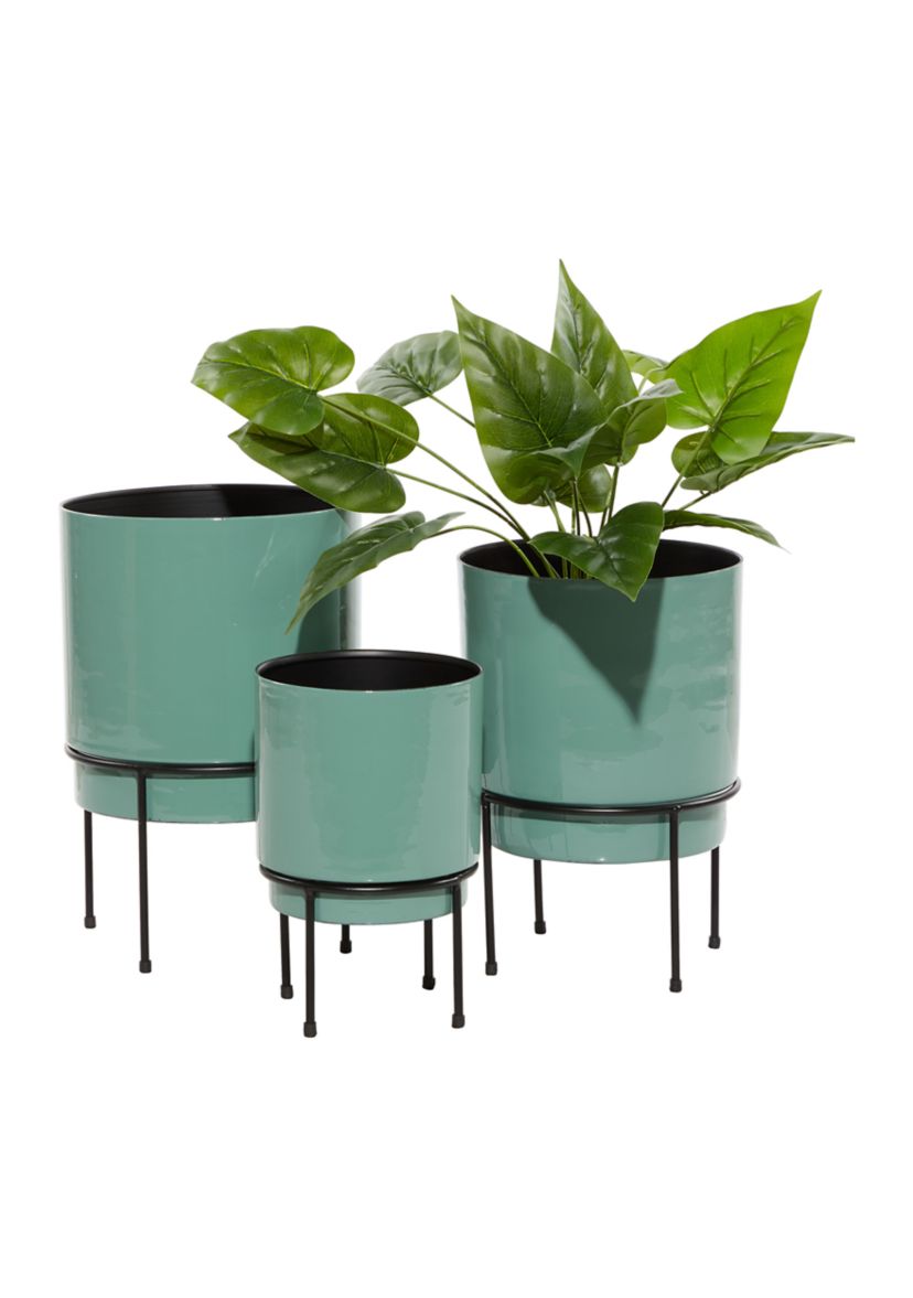Contemporary Metal Planter - Set of 3