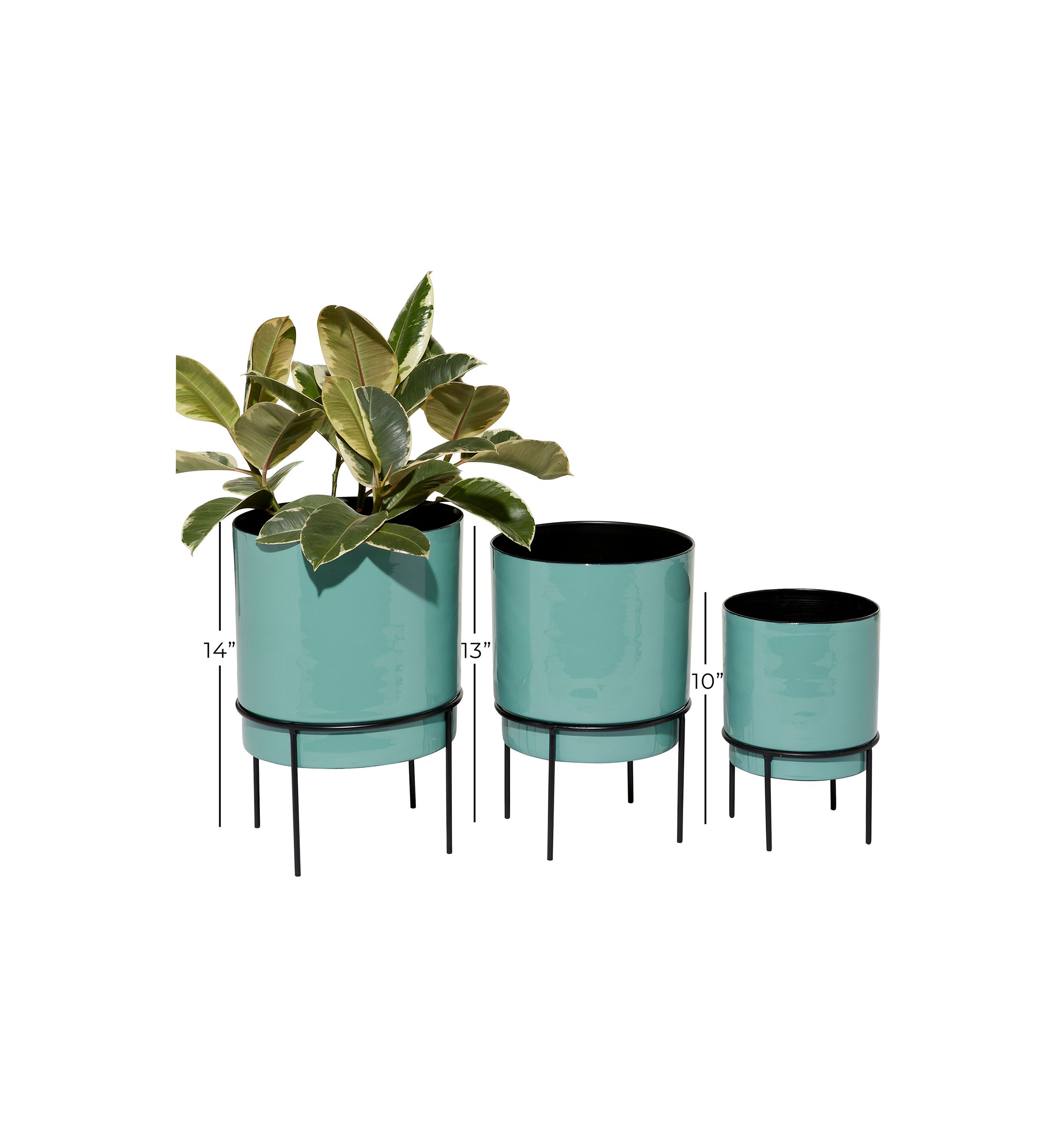 Contemporary Metal Planter - Set of 3