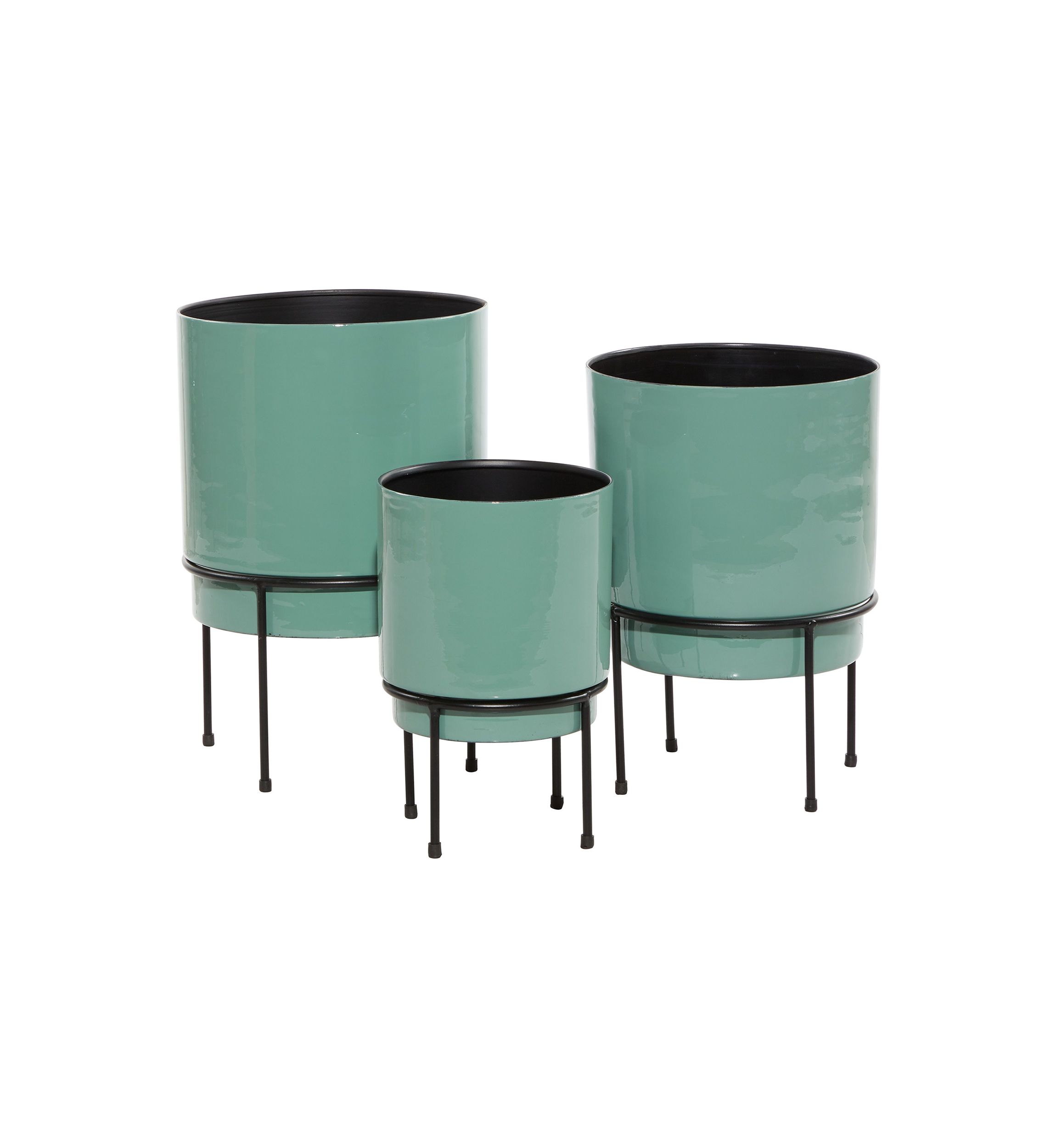 Contemporary Metal Planter - Set of 3