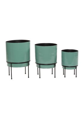 Contemporary Metal Planter - Set of 3