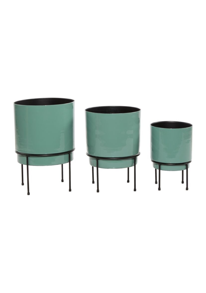 Contemporary Metal Planter - Set of 3