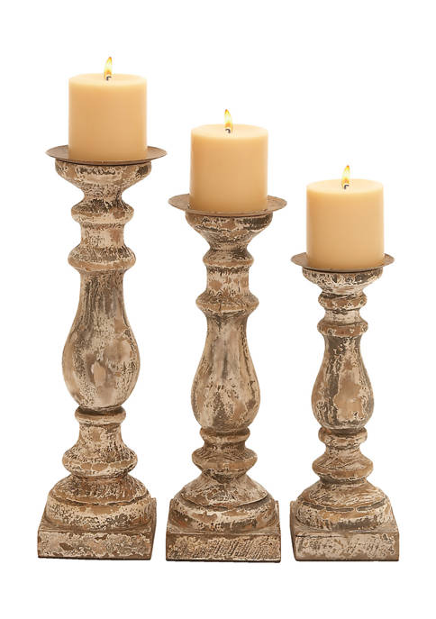 Fir Traditional Candle Holder  Set of 3