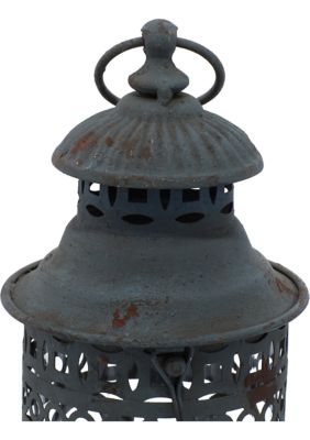 Rustic Metal Candle Lantern - Set of 2