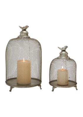 Contemporary Metal Candle Lantern - Set of 2