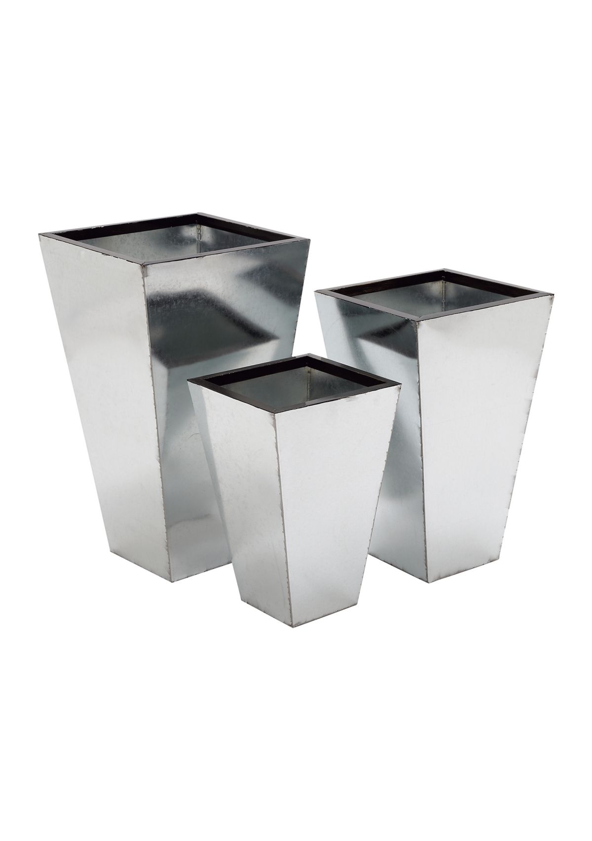 Contemporary Metal Planter - Set of 3