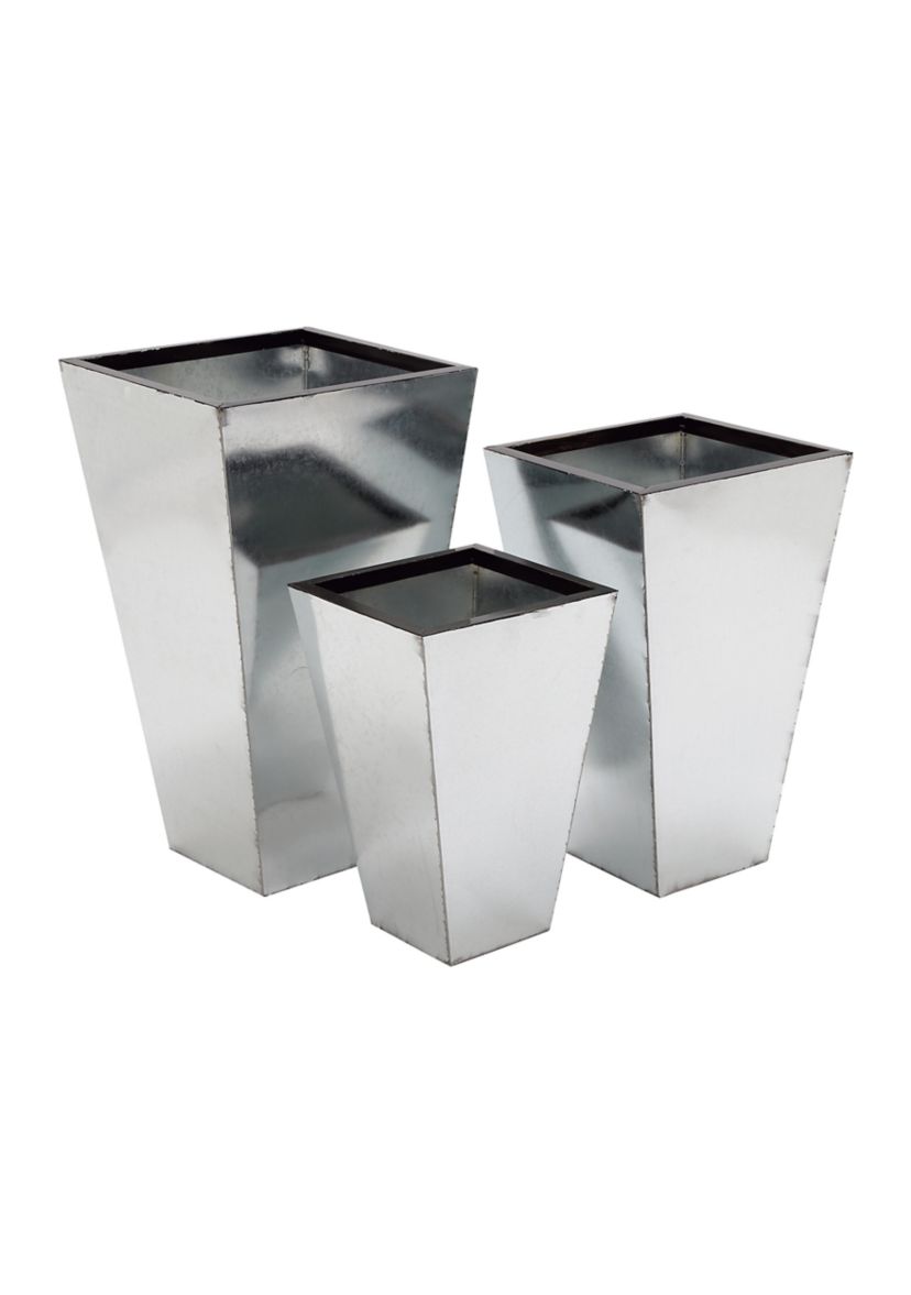 Contemporary Metal Planter - Set of 3