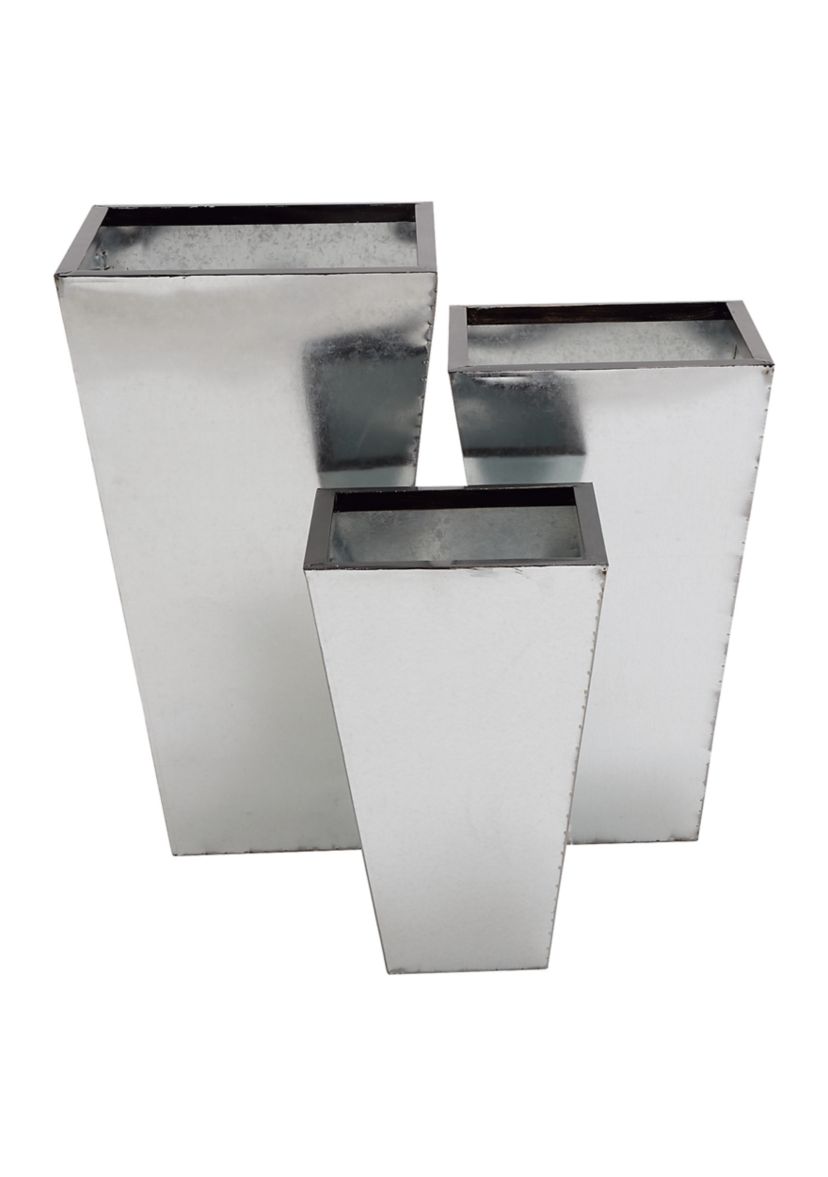 Contemporary Metal Planter - Set of 3