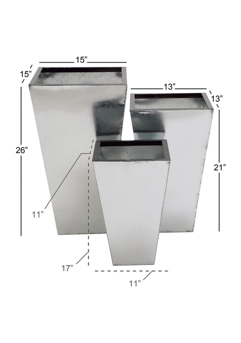 Contemporary Metal Planter - Set of 3