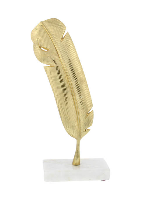 Cosmoliving by Cosmopolitan Aluminum Sculpture Bird Feather