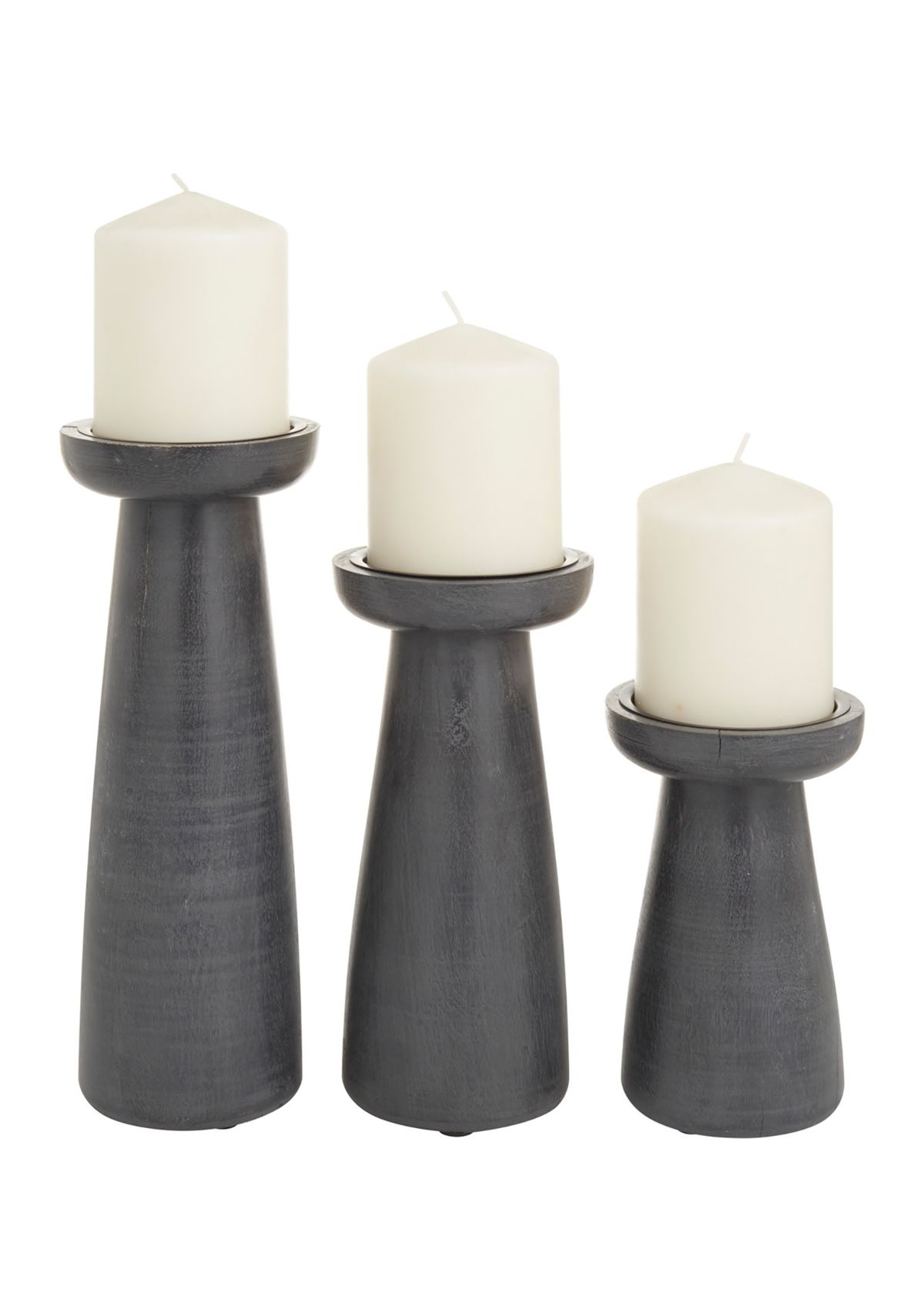 Modern Mango Wood Candle Holder - Set of 3