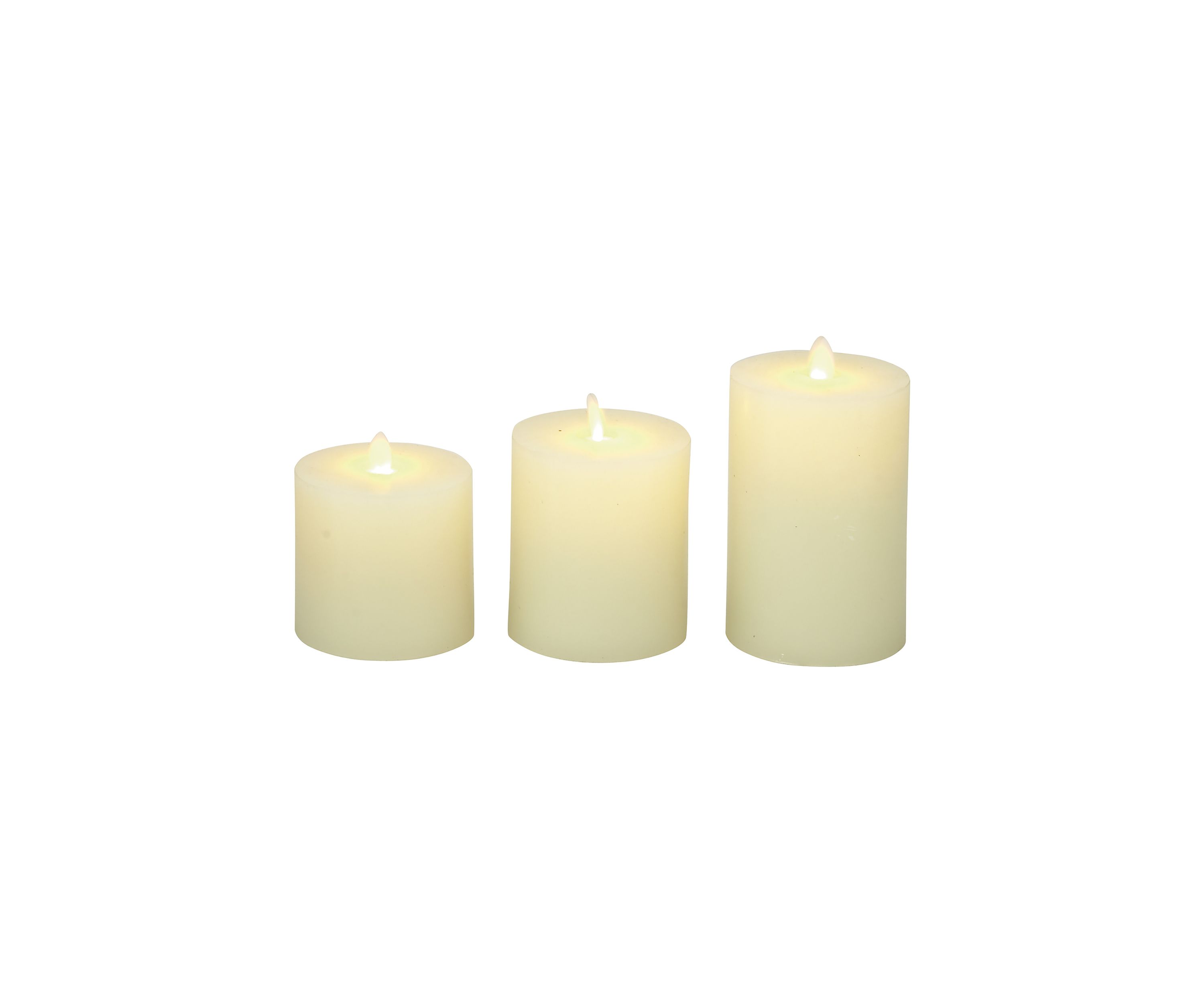 Traditional Wax Flameless Candle - Set of 3