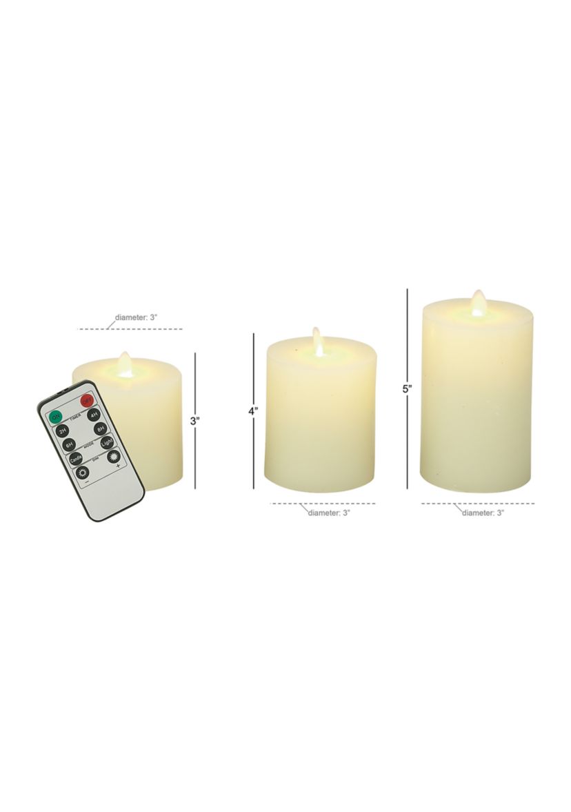 Traditional Wax Flameless Candle - Set of 3