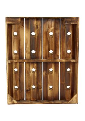 Rustic Wood Wall Wine Rack