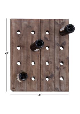 Rustic Wood Wall Wine Rack