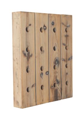 Rustic Wood Wall Wine Rack