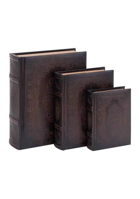 Monroe Lane Wooden Leather Book Box