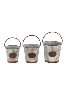 Farmhouse Metal Planter - Set of 3