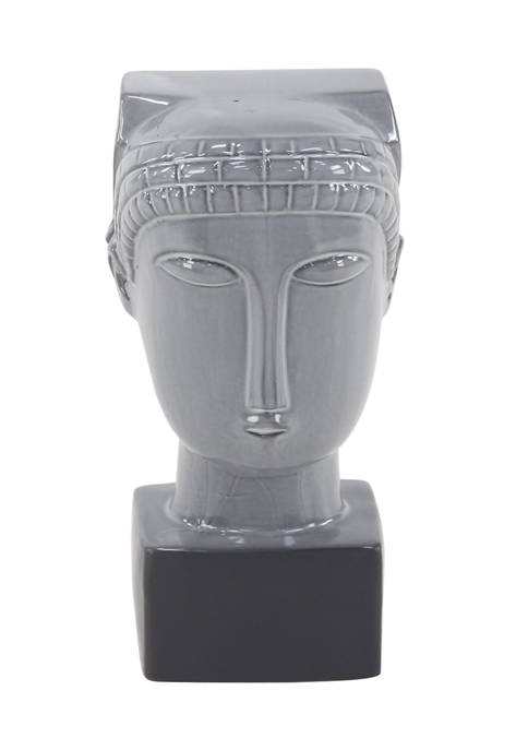Monroe Lane Eclectic Gray Stoneware Woman Head Sculpture