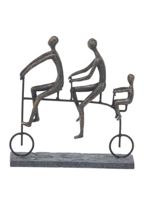 Brass Polystone Modern Sculpture - Bicyclist